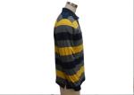 Black And Yellow Mens Knitted Polo Shirt , Long Sleeve Collar T Shirt With