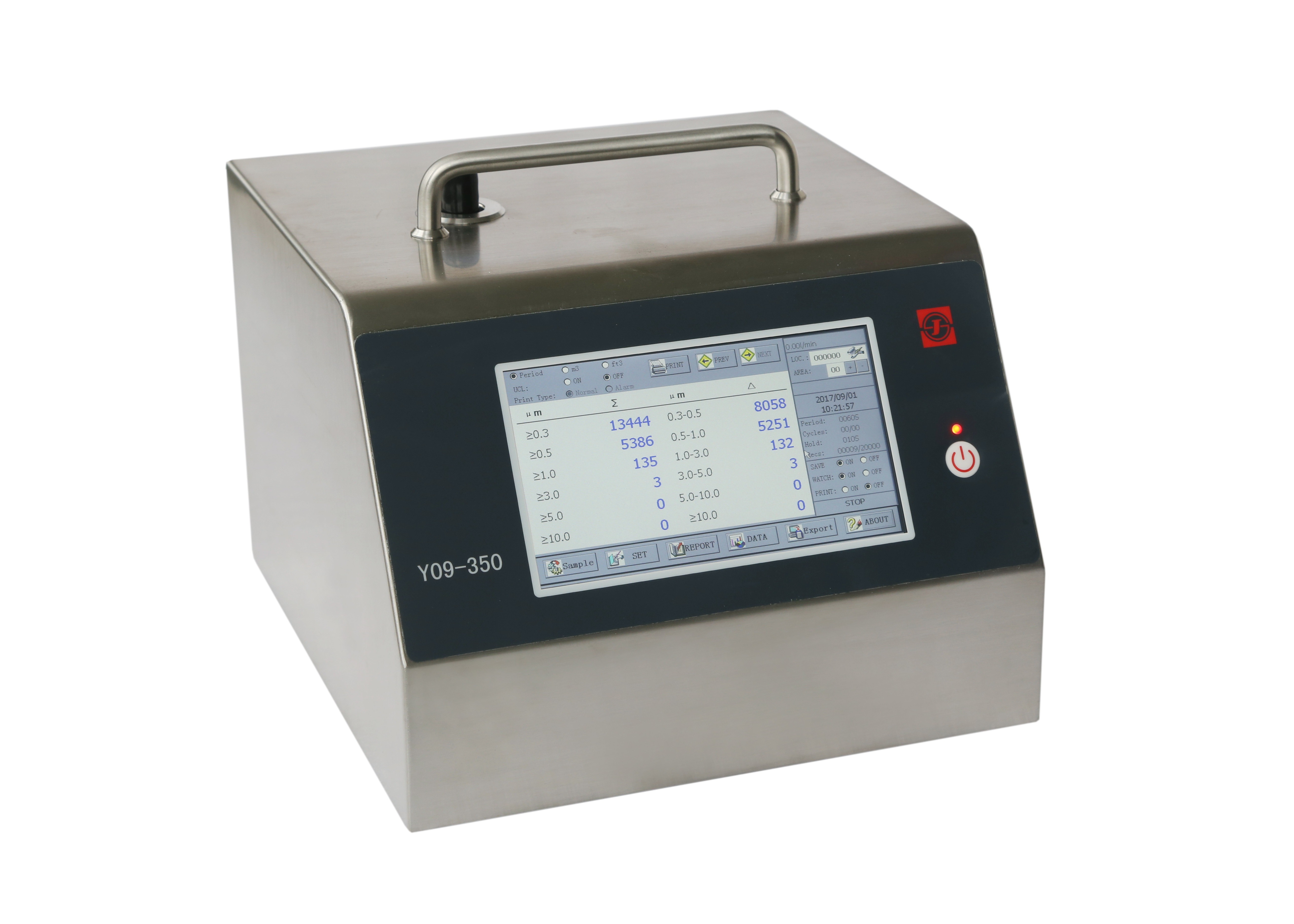 DC16.8V SUS316L Laser Sensor Air Particle Counter 100LPM