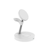 Zinc Alloy ABS Black White Magnetic Wireless Charger 15W Power 4-in-1 Charging