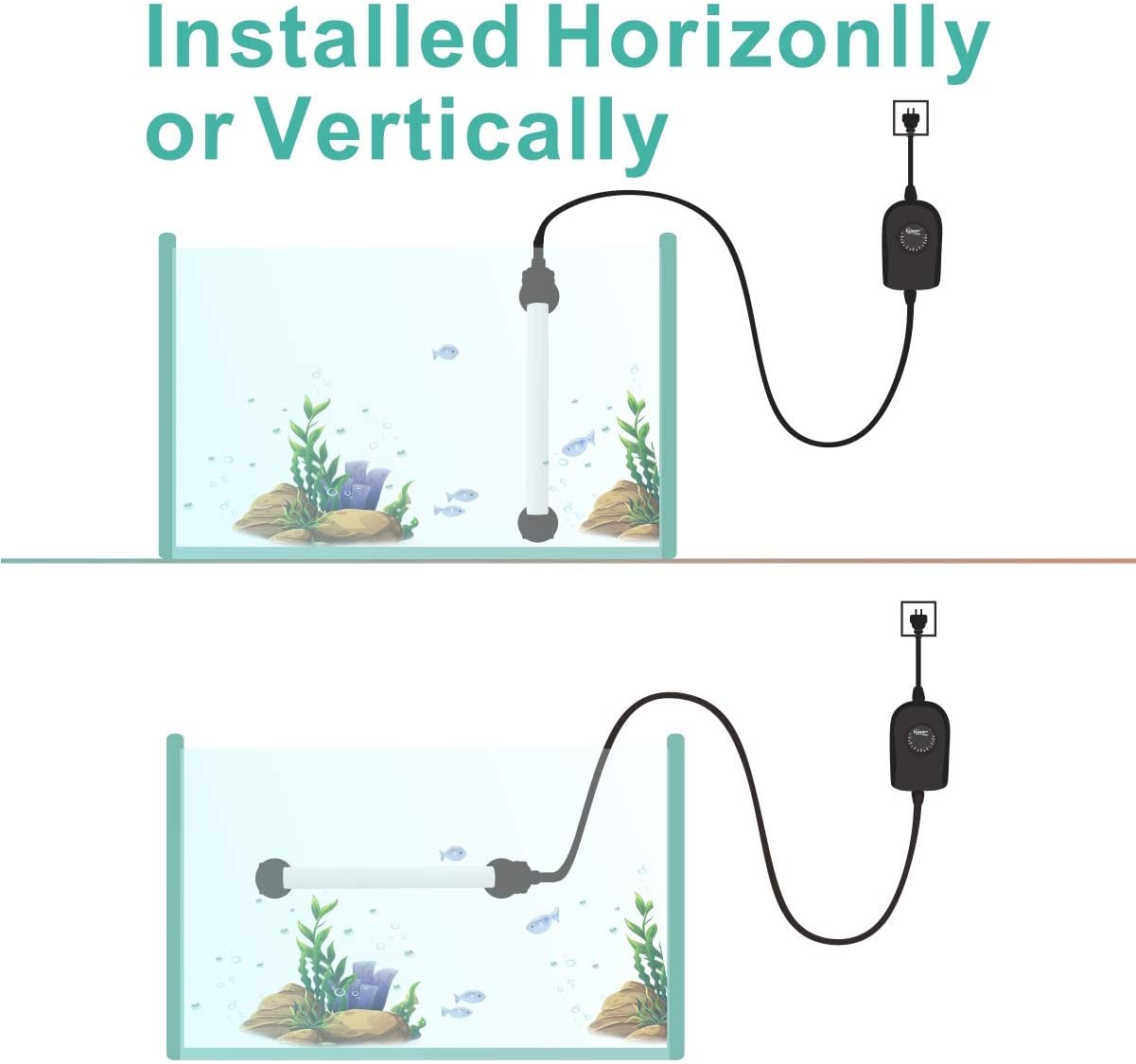 Mini Inline Quartz Glass Hygger Aquarium Heater