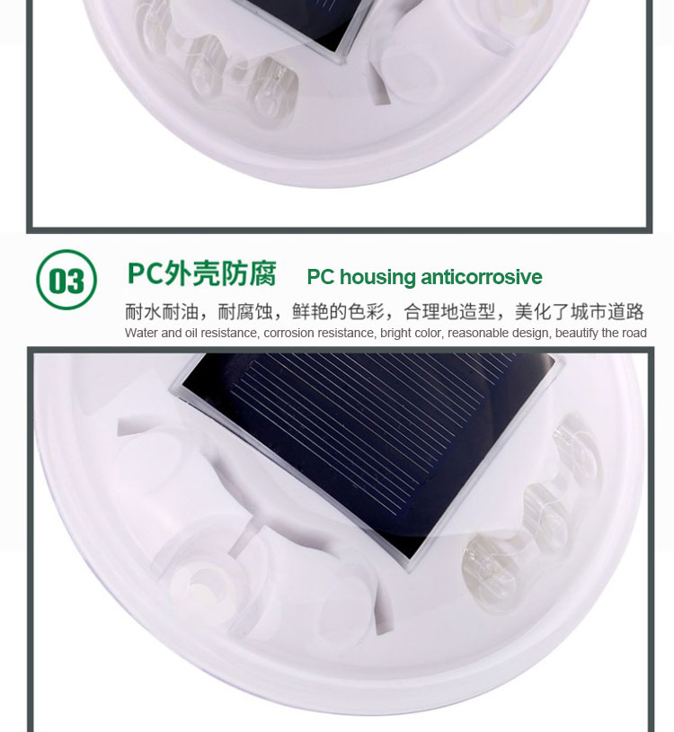 LED Cat Eye Round Solar Road Stud in Blue with High Intensity Reflective Tape and PVC