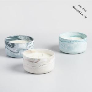 Quality High End Three Wicks Room Scented Candles In Marble Ceramic Holder wholesale