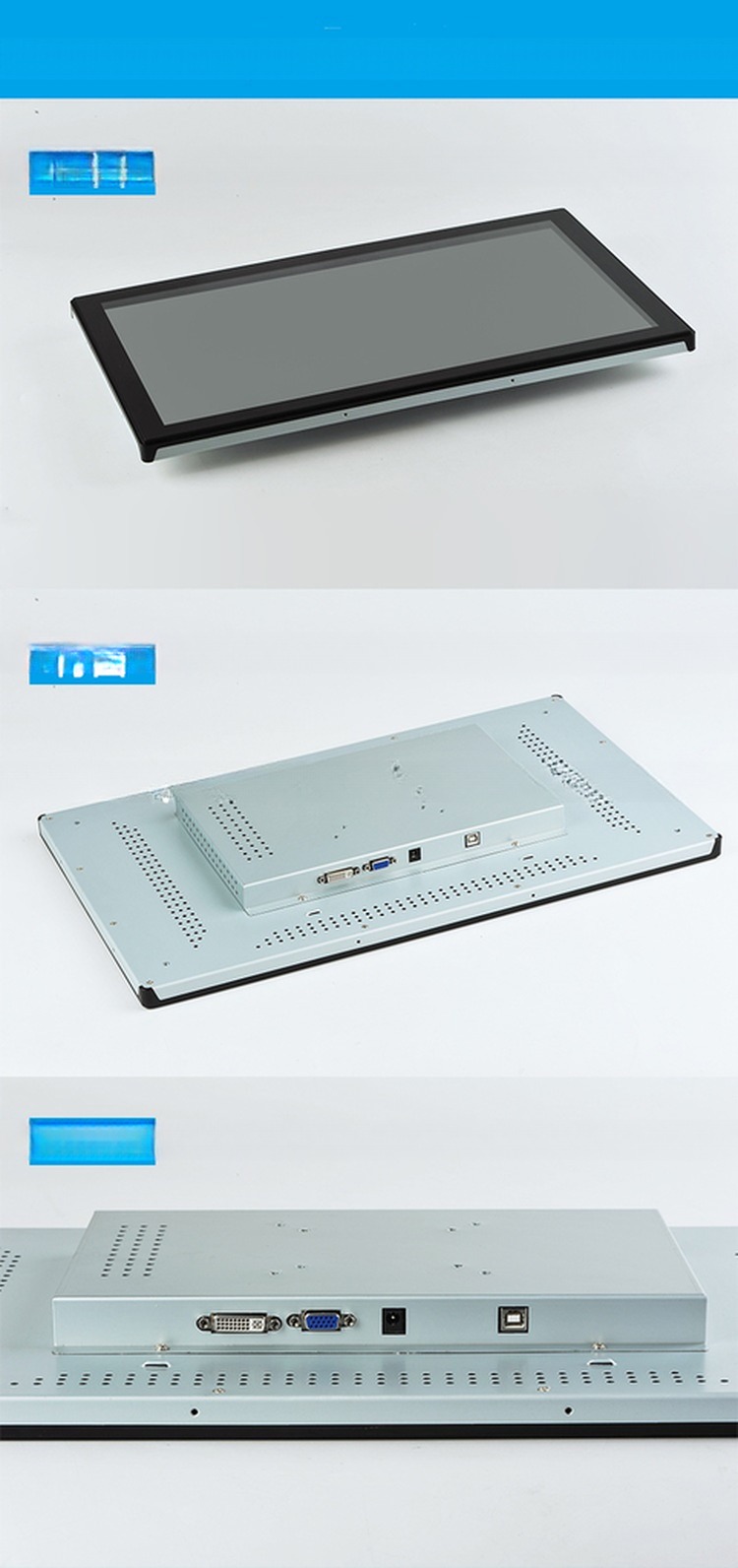 Rugged 18.5 Inch Open Frame LCD LED Monitor Touchscreen VGA HDMI USB LCD Display With Metal Casing