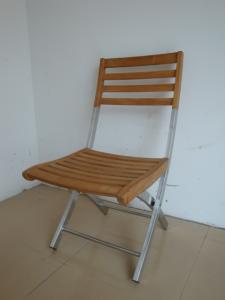 Quality China LFurniture Foldable Metal Frame Chair with Wooden Strips-2 wholesale