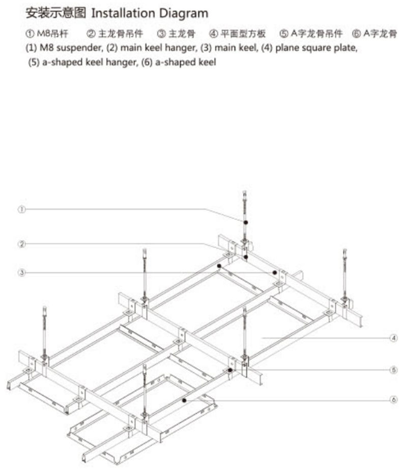 SGS 600x1200mm Aluminum Ceiling Panel Right Edge Concealed Square Plate
