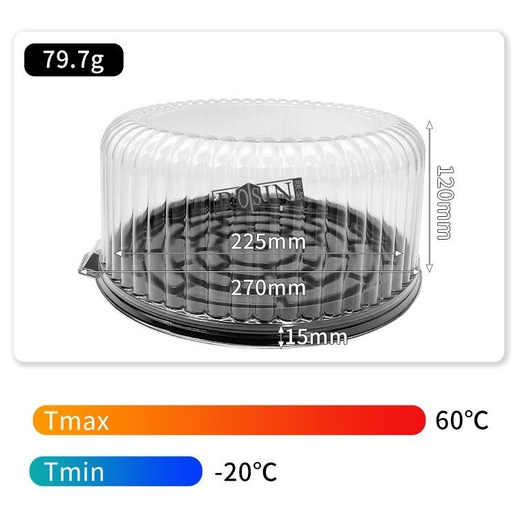 Food Grade 10 Inch Disposable Cheesecake Containers With Snap On Lid