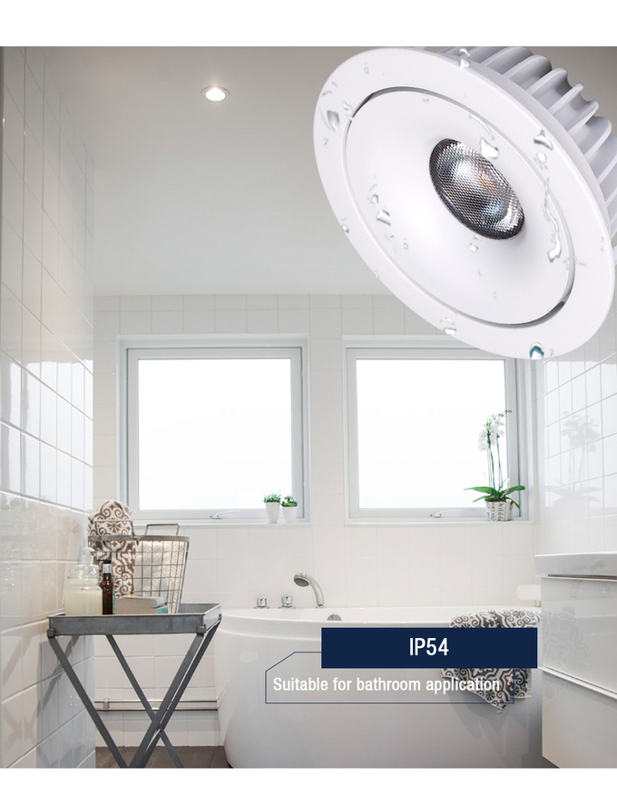220V-240V Tiltable Dimmable LED Downlights 11W IP54 Aluminum Ultra Slim
