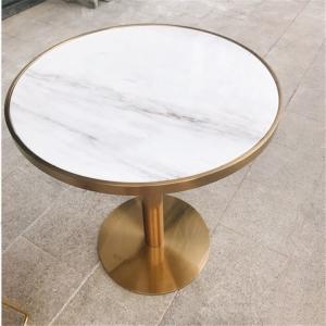 Quality Contemporary design Round Gold stainless steel Marble top Bistro table Coffee table for hotel Club Cafe wholesale