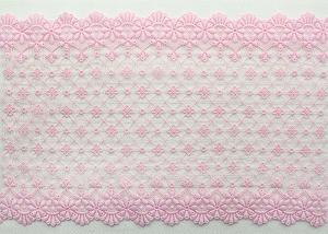 Quality Fashion Pink Floral Embroidered Lace Trim With Chemical Poly Milk Silk For Women wholesale