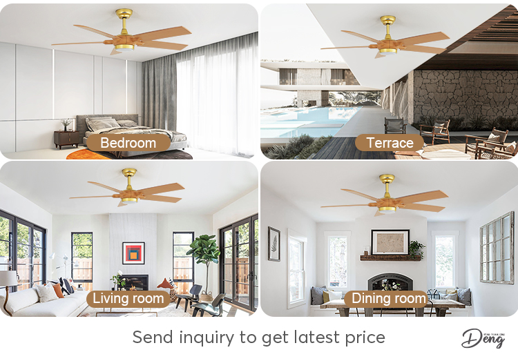 1stshine LED Ceiling Fan with Remote Wood Grain Finish 5 Blades Logo 1stshine/OEM Logo