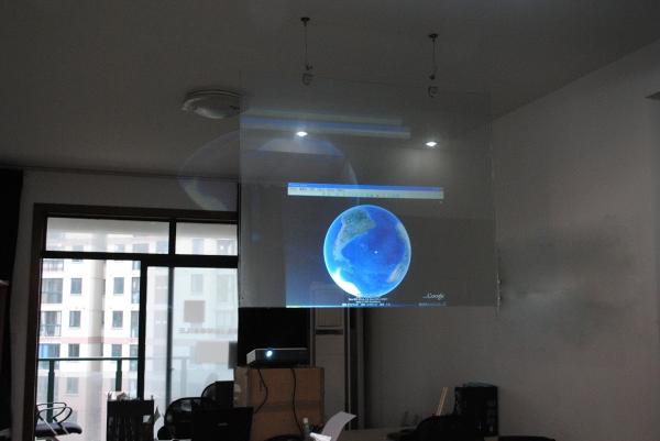 Non Adhesive Transparent Holographic Projection Film , No Glue Glass Projection