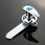 Tubular Metal Cabinet Door Handle Lock Bright Chrome Plated Metal Lock