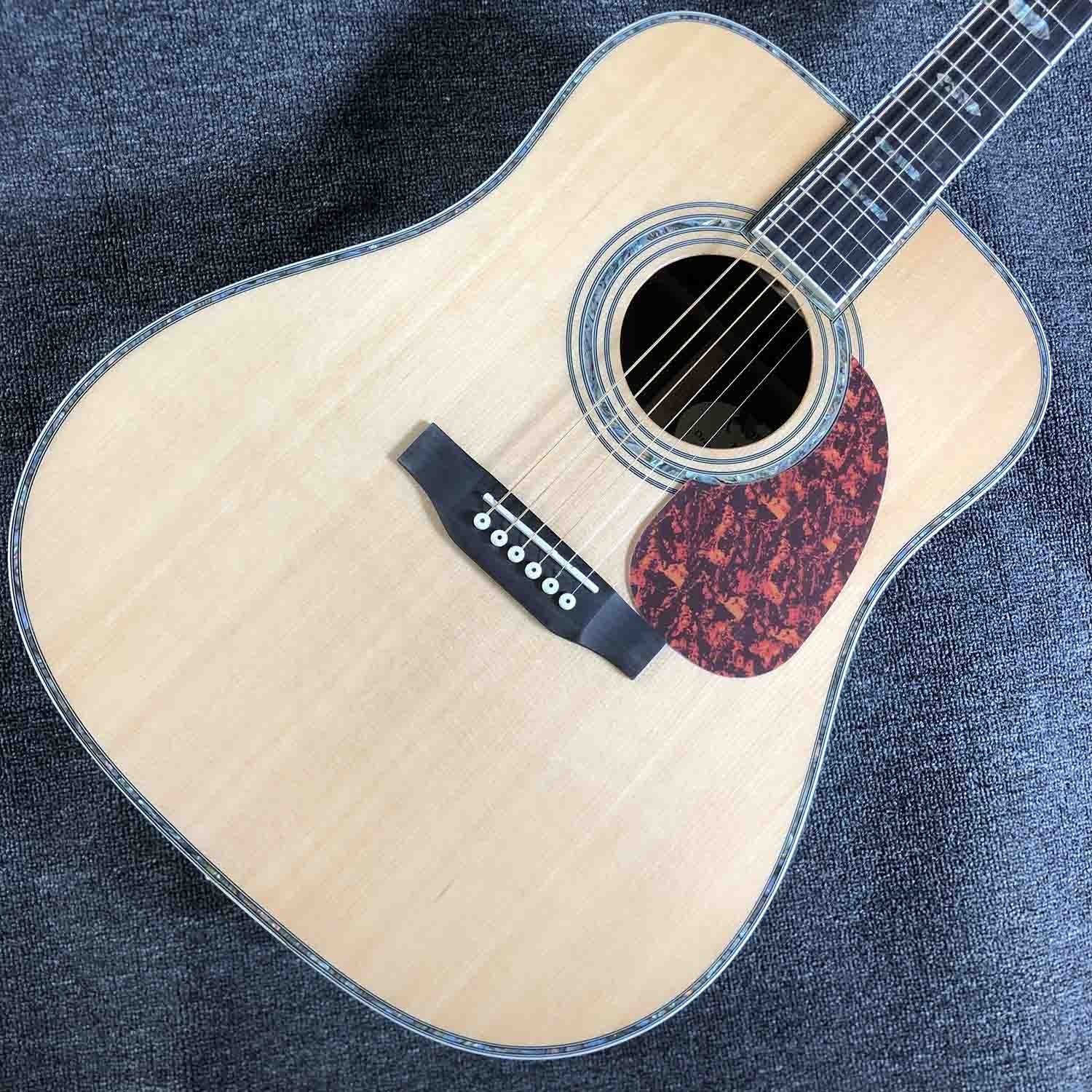 Custom 41" AAA Solid Spruce Top D Style Ebony Fingerboard Electric Acoustic Guitar