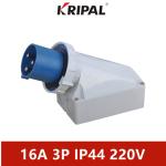 Single Phase 63A 125A IP67 Industrial Electric Wall Mounted Plug