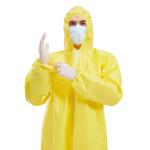 Yellow Disposable Protective Coverall With Shoe Cover S-3XL 20-60gsm