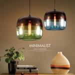 Nordic Stained Glass Pendant Light Modern Cafe Bar Dining Room Light Fixture(WH