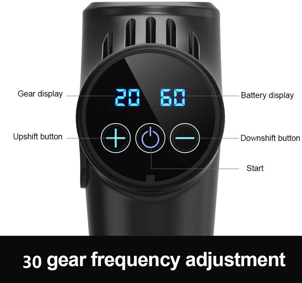 30 Speeds Handheld Muscle Massager Low Noise 45db Portable Professional Massage Gun