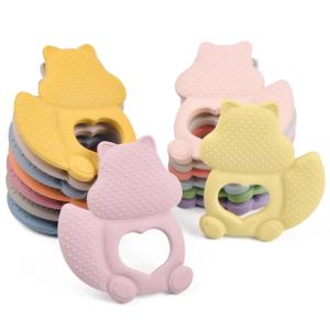Quality Multicolored Squirrel Teether Silicone Teether BPA Free LFGB Approval wholesale