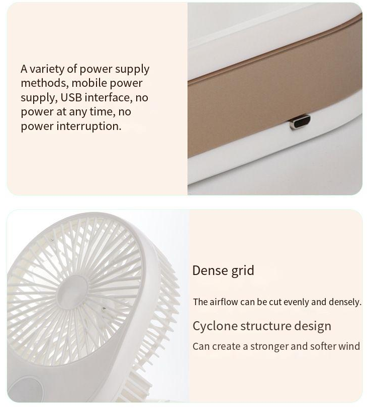 Logo Customized Small Portable Folding Fan for Outdoor Home Office Desktop Charging