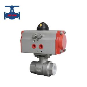 Quality Stainless Steel CF8 CF8M Pneumatic Valve 2PC Screw Type Ball Valve wholesale