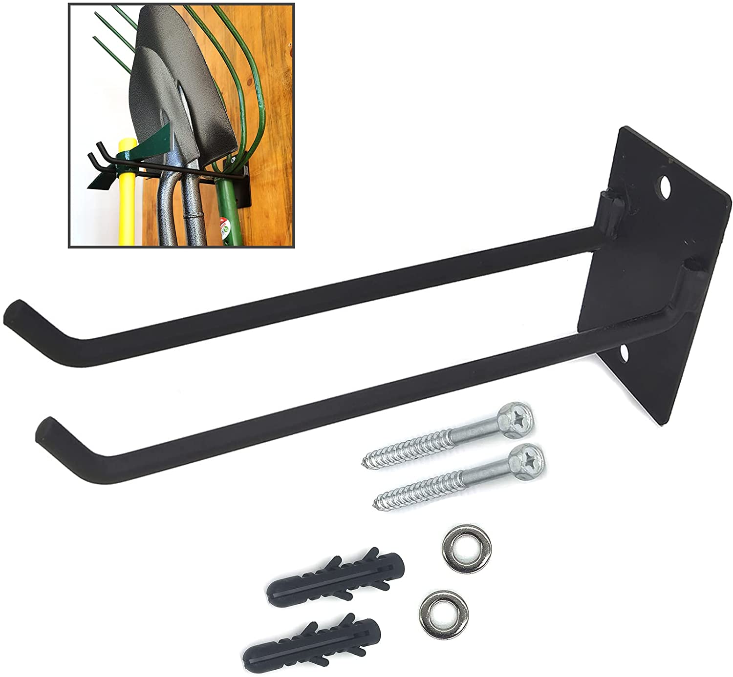 Convenient Wall Mounted Shovel Organizer for Long Handled Tools and Garden Equipment