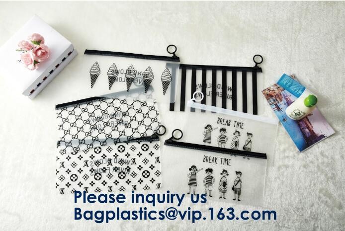 Transparent Pvc Slider Zipper Bag With Blue Side Gusset,Bottom Gusset Cosmetic Pvc Slider Packaging Bag Bagease Bagplast