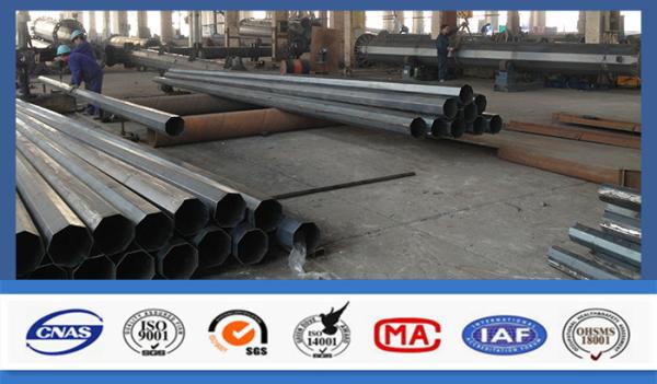 Electric Power Transmission Steel Utility Poles Customized Color For 3mm