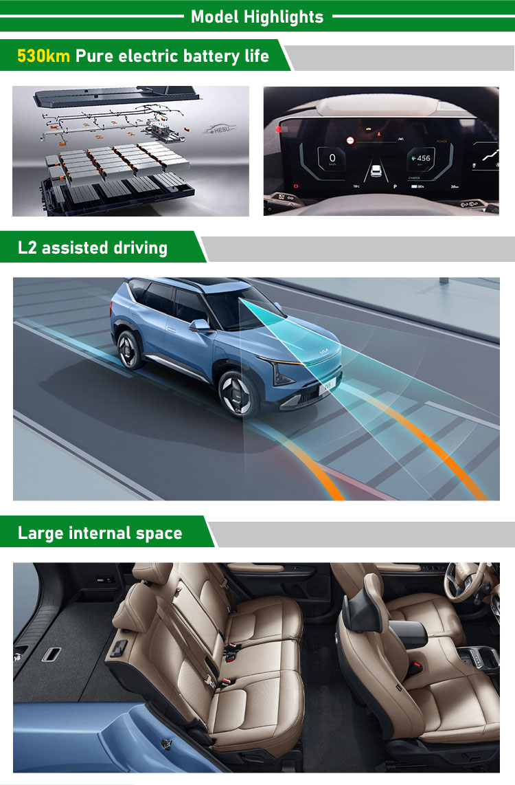 2024 Kia EV5 Pure Electric SUV for Adults Size 4615x1875x1715mm Powered by Lithium Iron Phosphate Battery