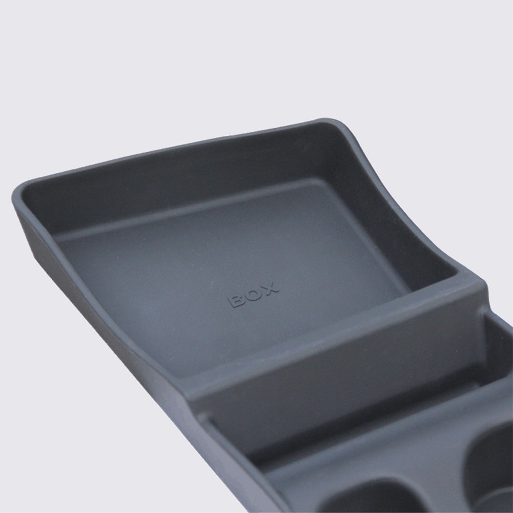 Topfit Silicone Storage Box, Center Container Box,Cup Holder for Tesla- second version (black)