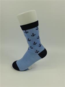 Quality Black Pattern Kids All Cotton Socks , Knitted Anti Bacterial Thick Cotton Socks For Children wholesale