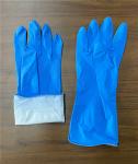 M50g Spray Flocklined Kitchen Washing Gloves Blue Color