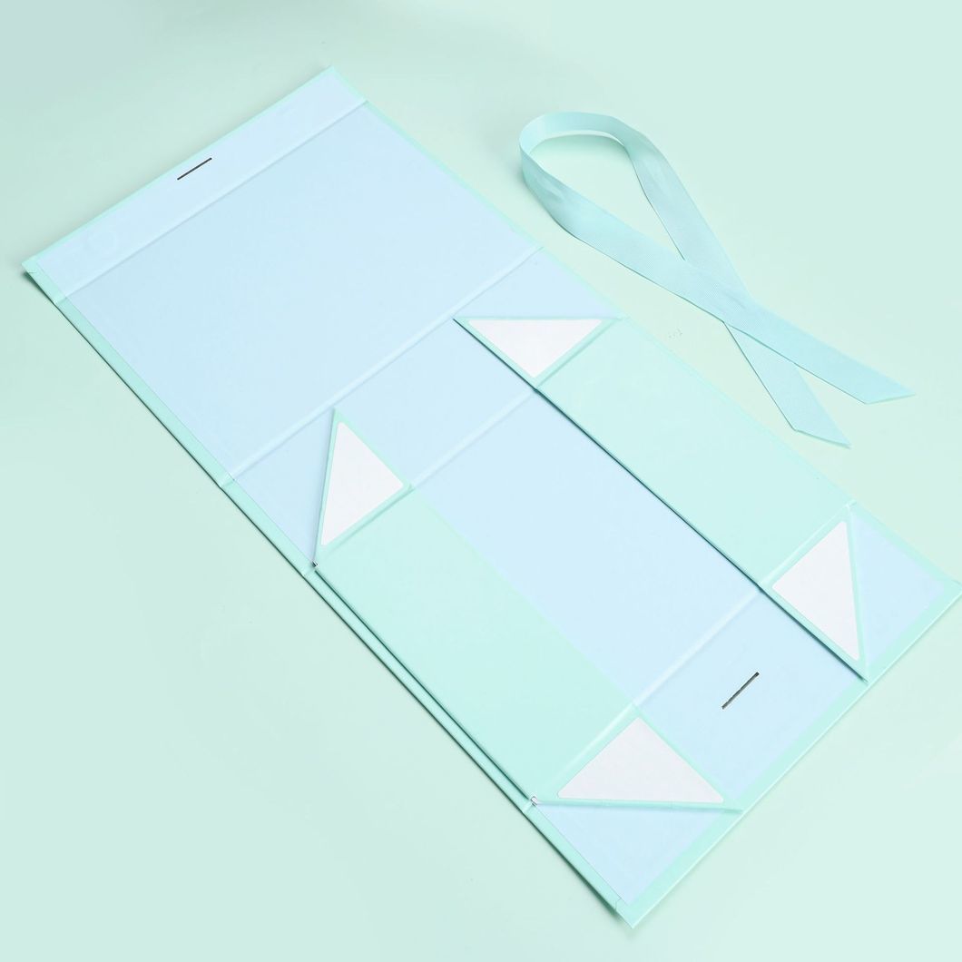 Custom Magnetic Closures UV Gold Foil Printing Logo Folding Packaging Paper Gift Boxes with Ribbon