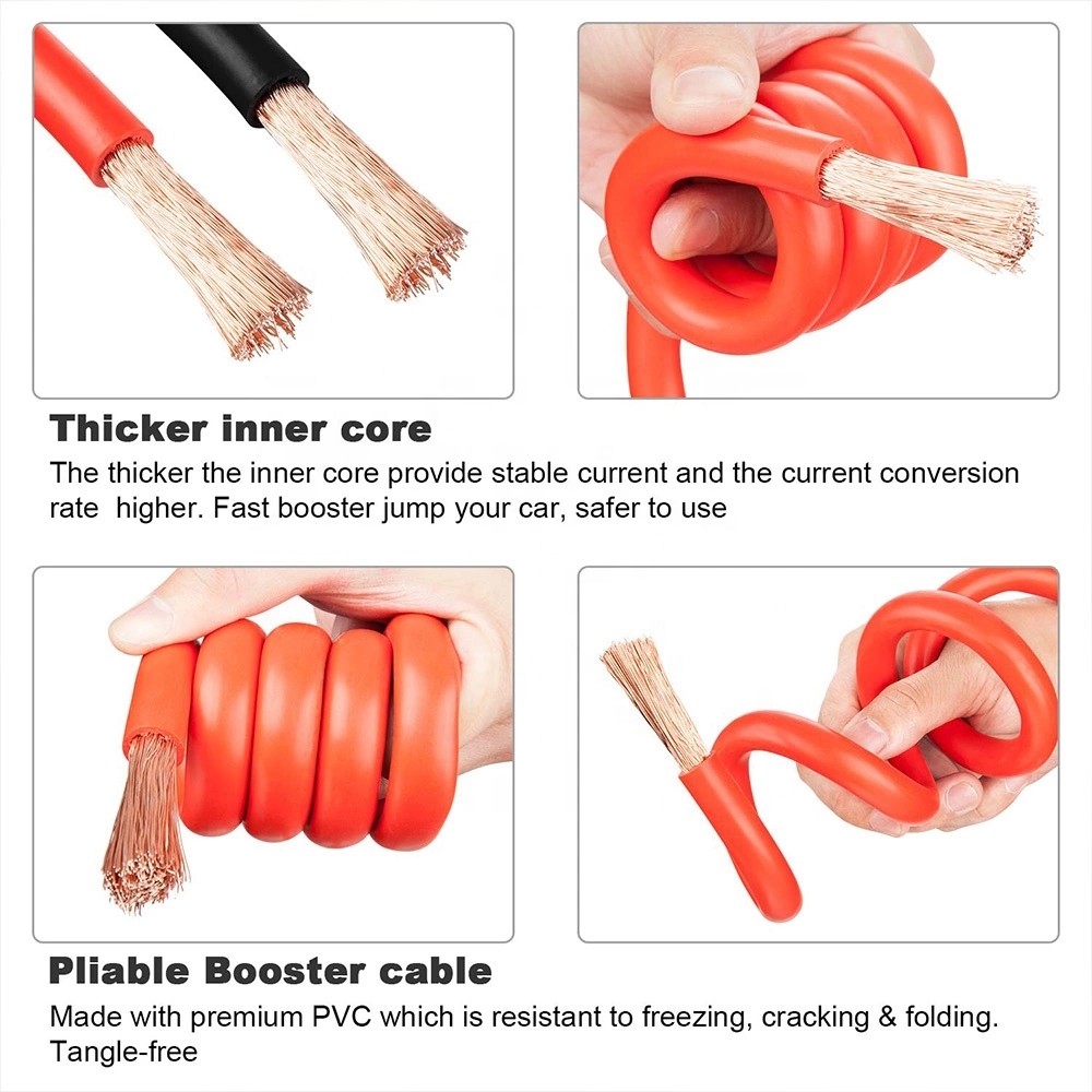 10GA Connecting Booster Cables Heavy Duty Quick Connect Jumper Cables