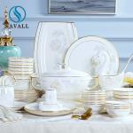Irregular Gilt Edge Smooth Contemporary Porcelain Dinnerware For Catering Events