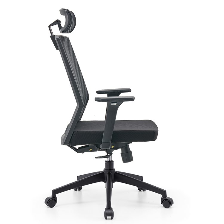 No Handrail Office Chair with Lumbar Support Reversible Armrests and Breathable Mesh