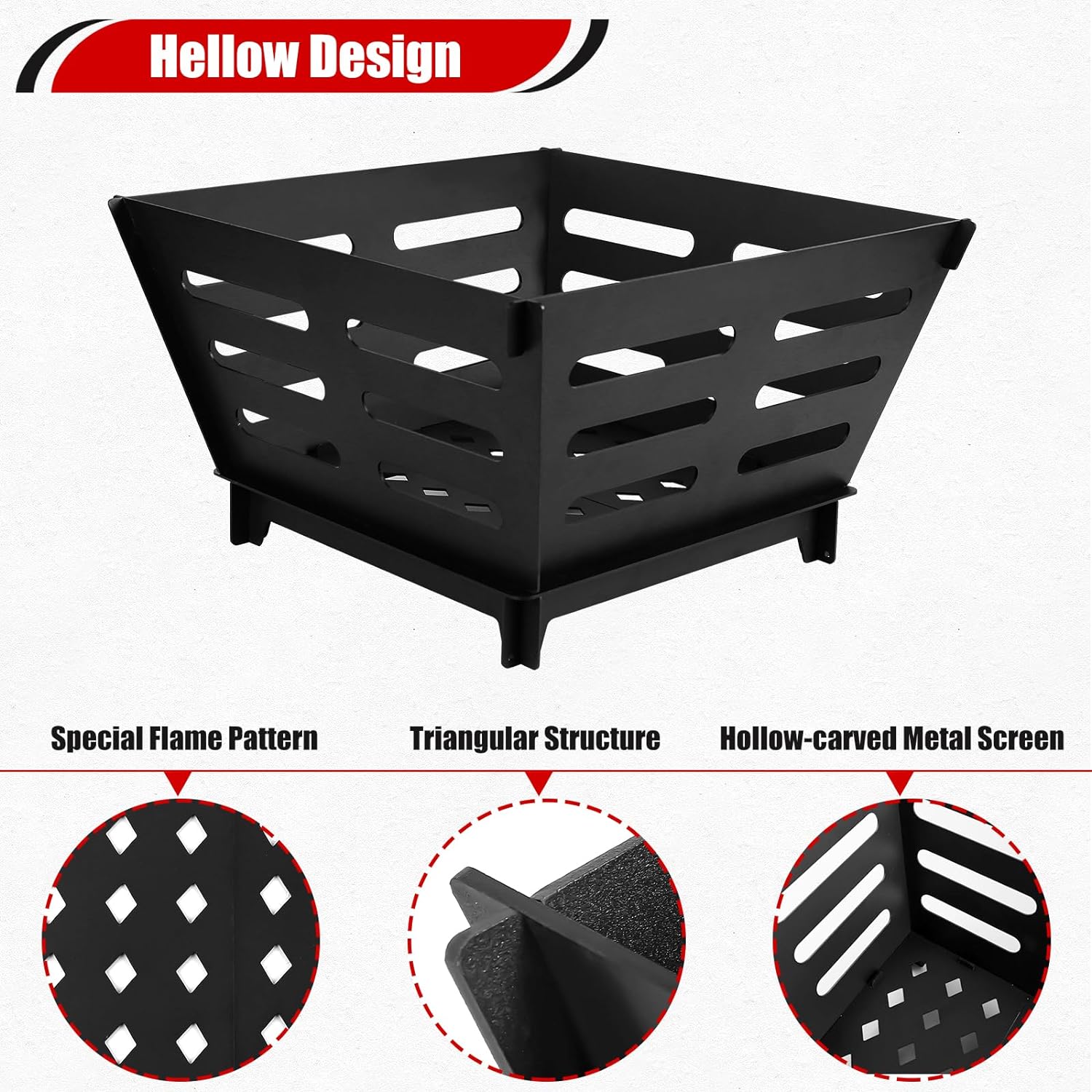 Foldable Firepits for Outdoor Wood Burning 17" Portable Fire Pits for Outdoor Backyard Patio Garden Bon Fire