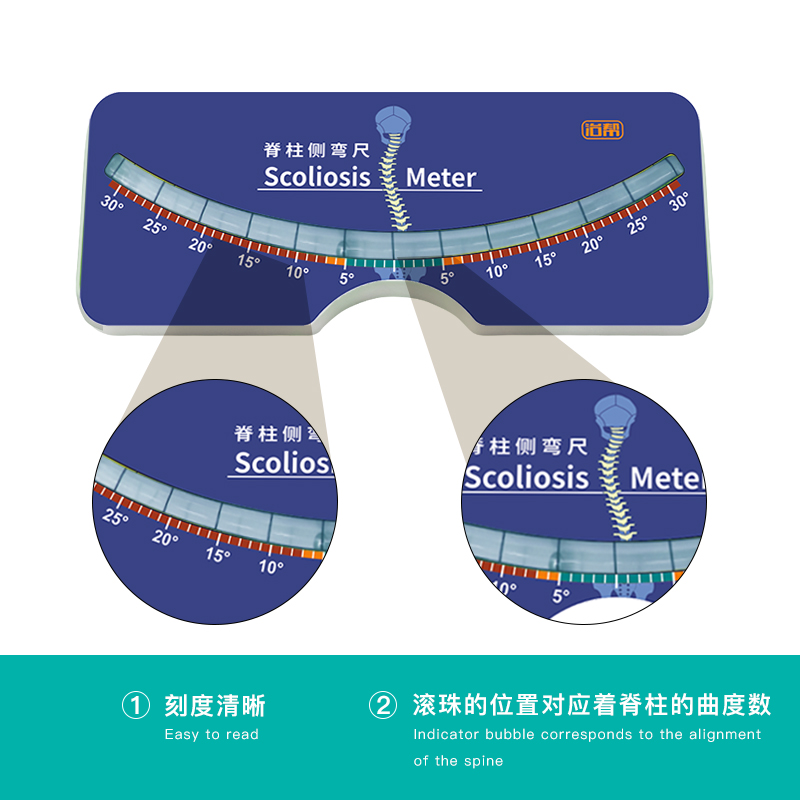 Custom Precise Scoliosis Scoliometer Measurement With Spine Contour