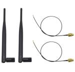 6DBi Dual Band Antenna , External RP SMA Black Dual Band WiFi Antenna