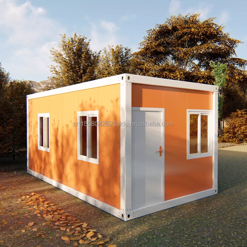 Customized Color 20ft Prefabricated Flat Package Bulk Container Frame House for Migrant Workers on Construction Site