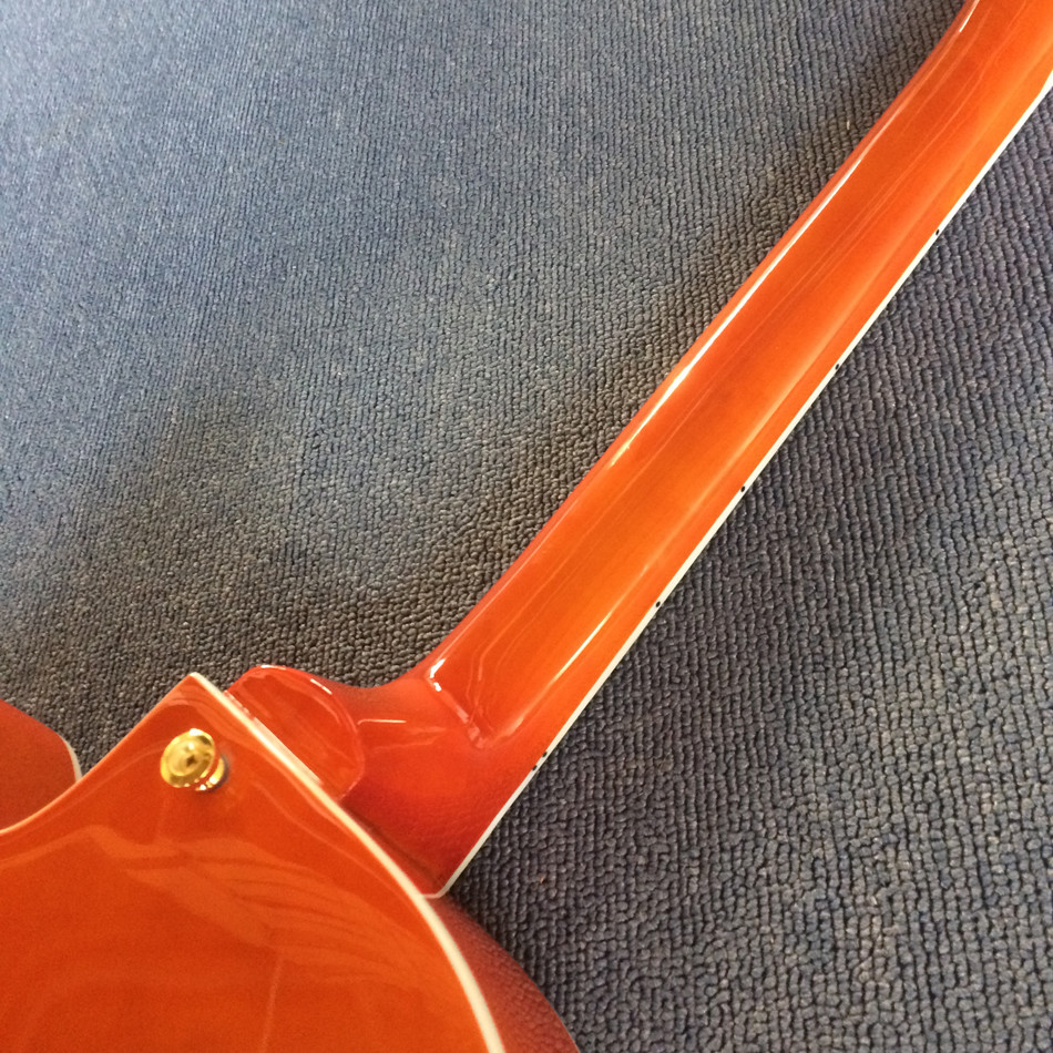 New style high-quality hollow body jazz electric guitar, Double F holes,Tremolo system ,Flame Maple top