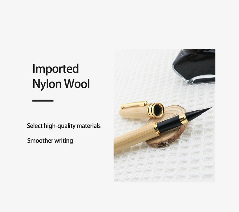 Natural Color Creative Stationery Bamboo Barrel Pen Style Convenient Brush Pen