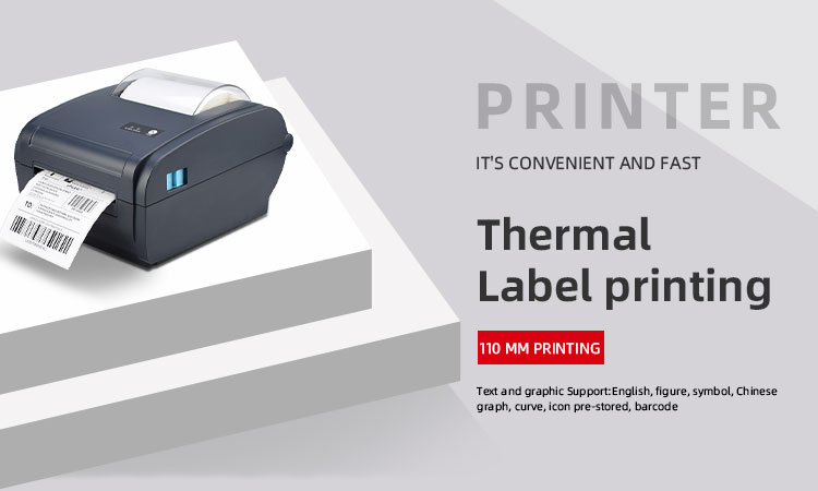 110mm 4x6inch Thermal Barcode Label Printer with 160mm/s Black Print Speed USB/LAN/BT
