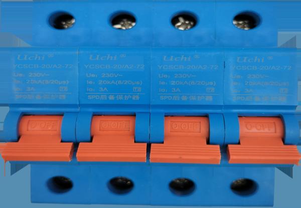 Cheap 4 Pole 72mm Surge Circuit Breaker 20ka 35mm rail installation for sale