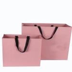 Pink Color Cardboard Bag Laminated Printed Luxury For Shopping / Gift
