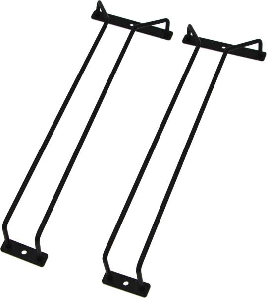 Sample Black 15.8-Inch Long Single Rail Wine Glass Rack Metal Under Cabinet