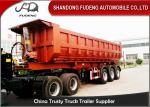 Three Axles Rear Dump Semi Trailers , Hydraulic Tipping Tractor Trailer