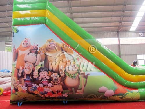 Boonie Bears Themed Big Blow Up Slide , Children'S Inflatable Slides