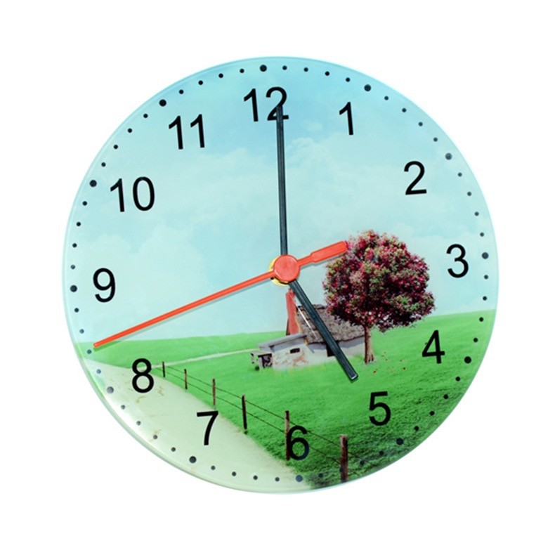 20cm 30cm Round Sublimation Glass Clock Blanks Coated Clock Photo Frame