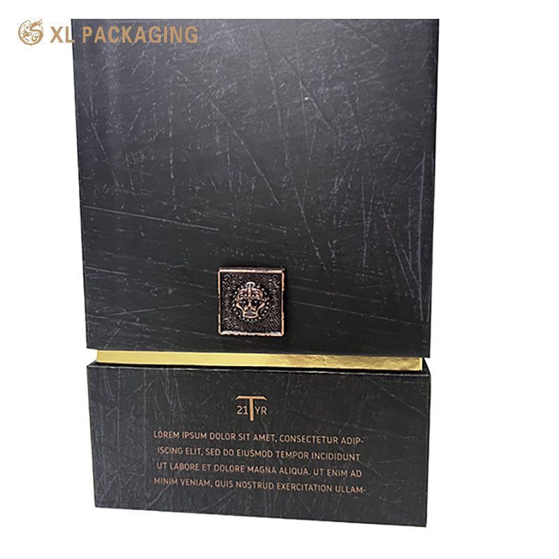 Empty Whisky Champagne Gift Box Custom Wine Bottle Gift Box With Lid And Base