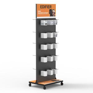 Quality Customizable Mobile Phone Accessories Metal Rolling Display Rack For Shops And Shopping Centers wholesale